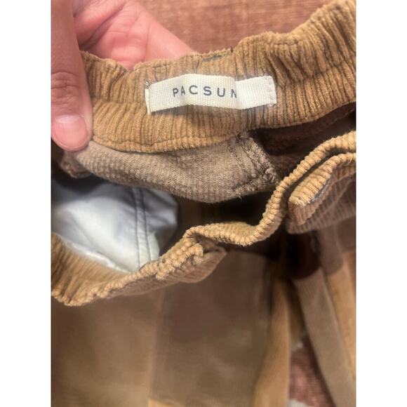 PACSUN Womens Brown Corduroy Patchwork Elastic Waist Straightleg Jeans  Small - Picture 8 of 9